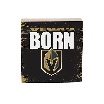 Vegas Golden Knights 6" Square Fan Chant Wood Block Shelf Sign
