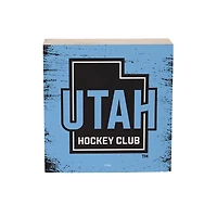 Utah Hockey Club 6" Square Fan Chant Wood Block Shelf Sign