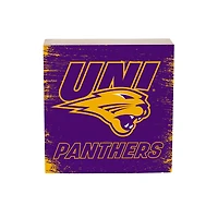 Northern Iowa Panthers 6" Square Fan Chant Wood Block Shelf Sign