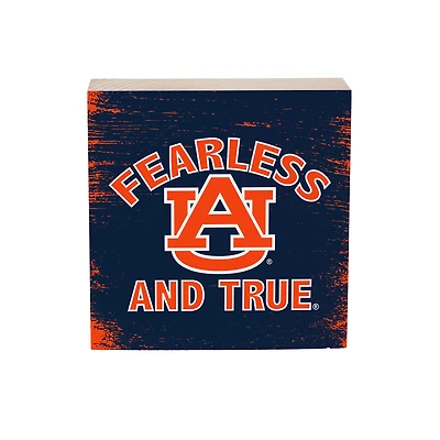 Auburn Tigers 6" Square Fan Chant Wood Block Shelf Sign