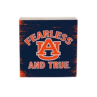 Auburn Tigers 6" Square Fan Chant Wood Block Shelf Sign