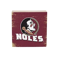 Florida State Seminoles 6" Square Fan Chant Wood Block Shelf Sign