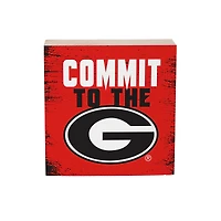 Georgia Bulldogs 6" Square Fan Chant Wood Block Shelf Sign