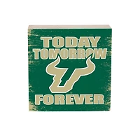 South Florida Bulls 6" Square Fan Chant Wood Block Shelf Sign