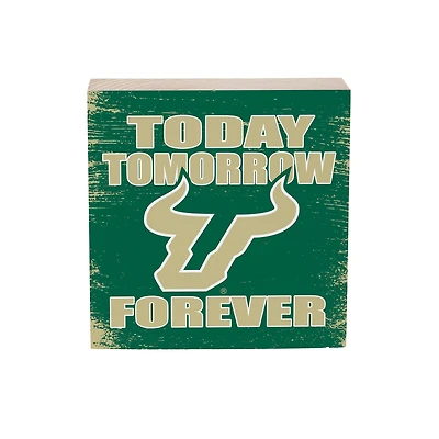 South Florida Bulls 6" Square Fan Chant Wood Block Shelf Sign