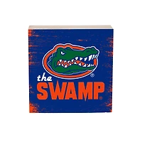 Florida Gators 6" Square Fan Chant Wood Block Shelf Sign