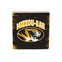 Missouri Tigers 6" Square Fan Chant Wood Block Shelf Sign