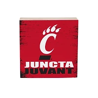 Cincinnati Bearcats 6" Square Fan Chant Wood Block Shelf Sign