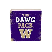 Washington Huskies 6" Square Fan Chant Wood Block Shelf Sign