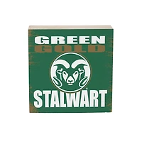 Colorado State Rams 6" Square Fan Chant Wood Block Shelf Sign