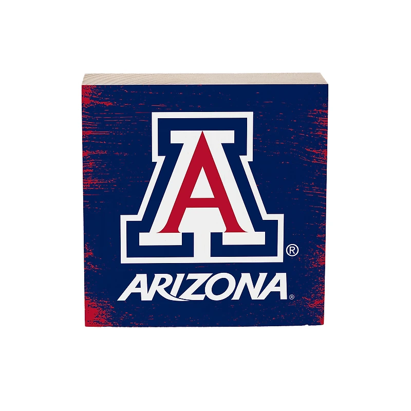 Arizona Wildcats 6" Square Fan Chant Wood Block Shelf Sign