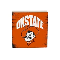 Oklahoma State Cowboys 6" Square Fan Chant Wood Block Shelf Sign