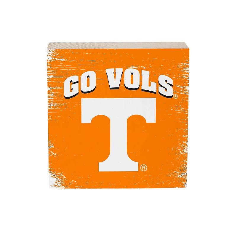 Tennessee Volunteers 6" Square Fan Chant Wood Block Shelf Sign