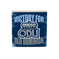 Old Dominion Monarchs 6" Square Fan Chant Wood Block Shelf Sign