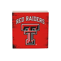Texas Tech Red Raiders 6" Square Fan Chant Wood Block Shelf Sign