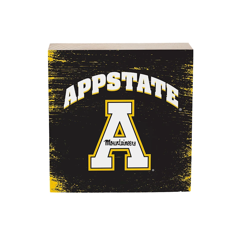 Appalachian State Mountaineers 6" Square Fan Chant Wood Block Shelf Sign