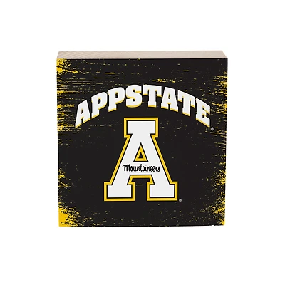 Appalachian State Mountaineers 6" Square Fan Chant Wood Block Shelf Sign