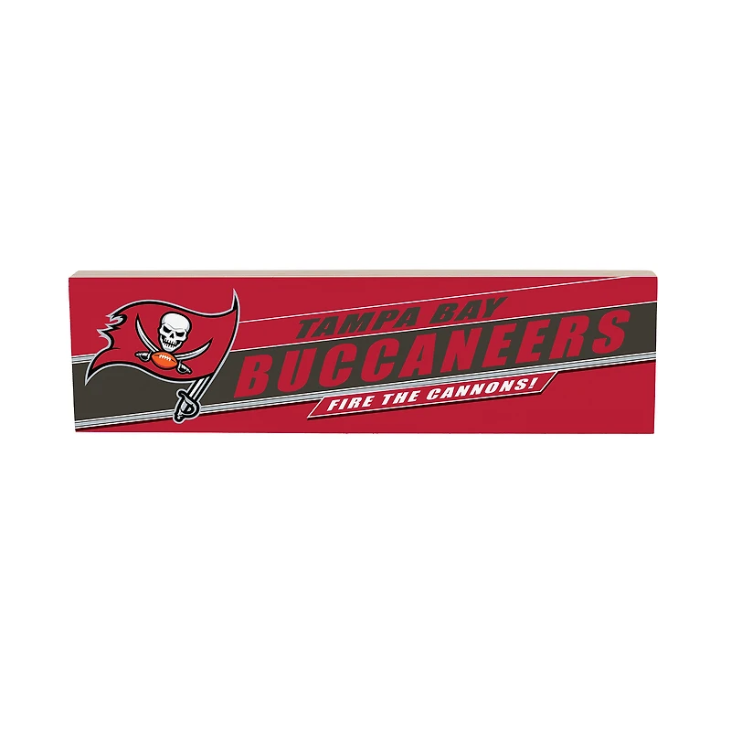 Tampa Bay Buccaneers 5" x 18" Shadow Logo Wood Mantle Sign