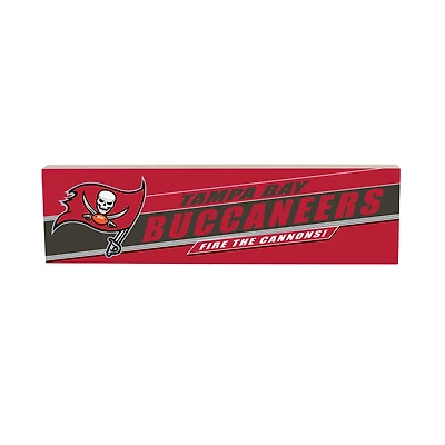 Tampa Bay Buccaneers 5" x 18" Shadow Logo Wood Mantle Sign
