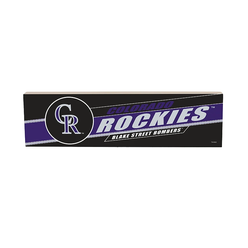 Colorado Rockies 5" x 18" Shadow Logo Wood Mantle Sign