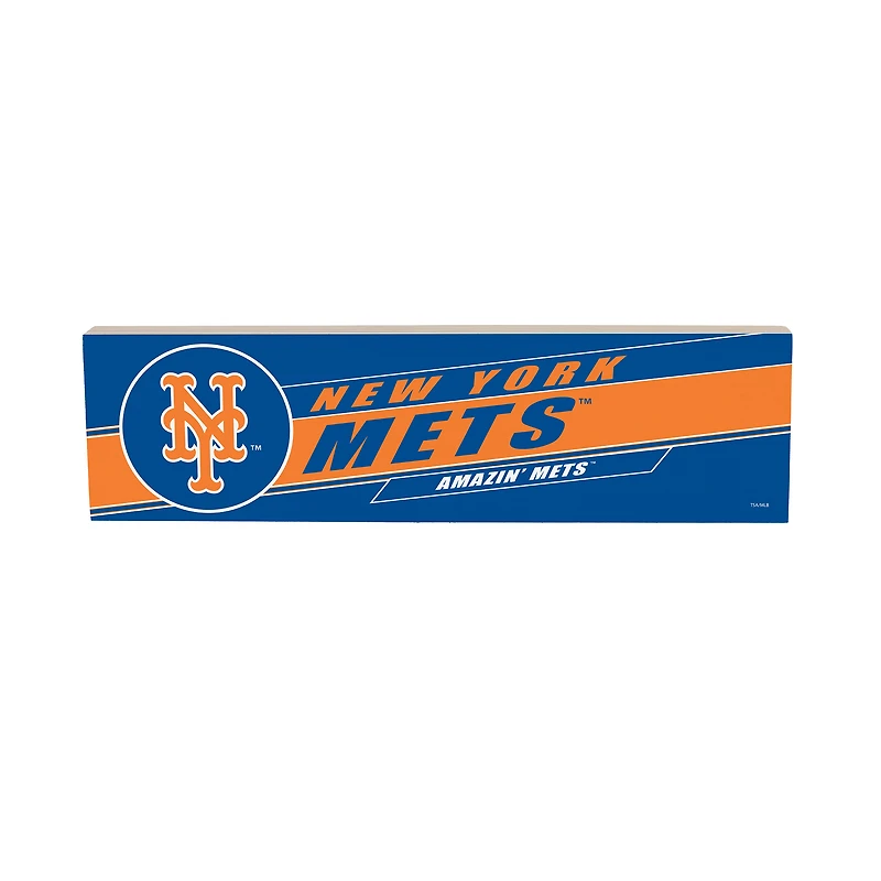 New York Mets 5" x 18" Shadow Logo Wood Mantle Sign