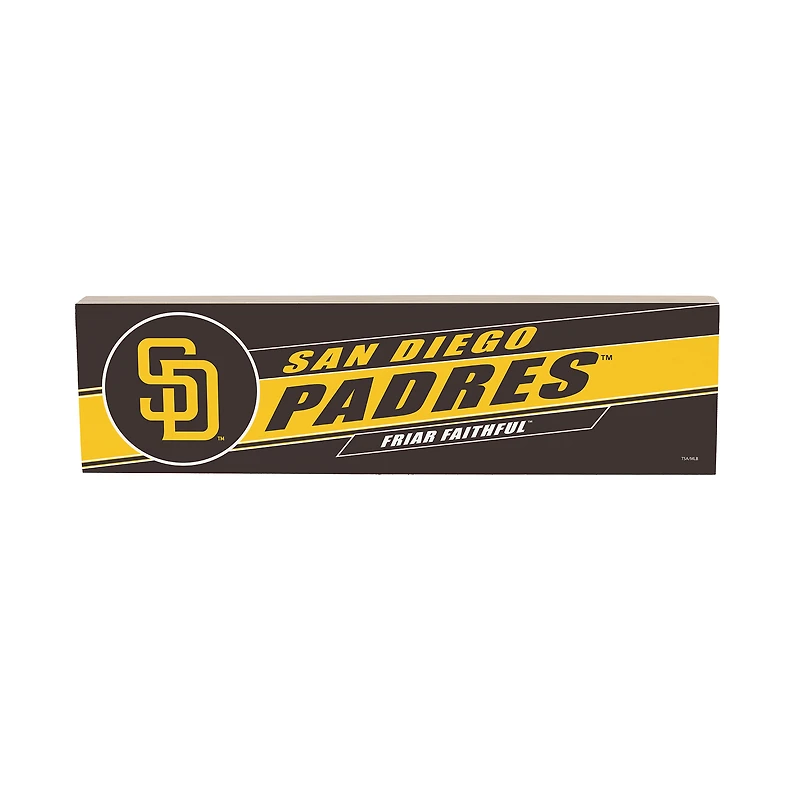 San Diego Padres 5" x 18" Shadow Logo Wood Mantle Sign