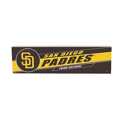 San Diego Padres 5" x 18" Shadow Logo Wood Mantle Sign