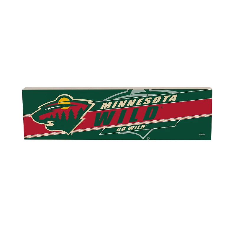 Minnesota Wild 5" x 18" Shadow Logo Wood Mantle Sign