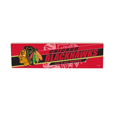 Chicago Blackhawks 5" x 18" Shadow Logo Wood Mantle Sign