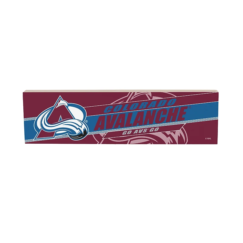 Colorado Avalanche 5" x 18" Shadow Logo Wood Mantle Sign