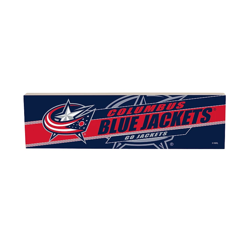 Columbus Blue Jackets 5" x 18" Shadow Logo Wood Mantle Sign
