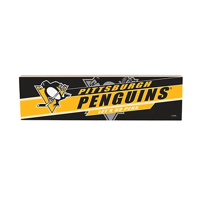 Pittsburgh Penguins 5" x 18" Shadow Logo Wood Mantle Sign