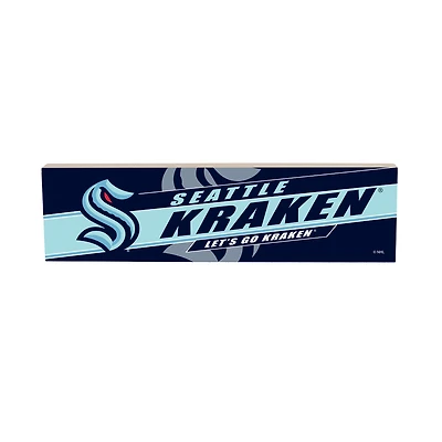 Seattle Kraken 5" x 18" Shadow Logo Wood Mantle Sign
