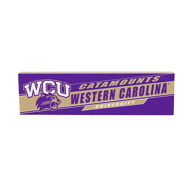 Western Carolina Catamounts 5" x 18" Shadow Logo Wood Mantle Sign