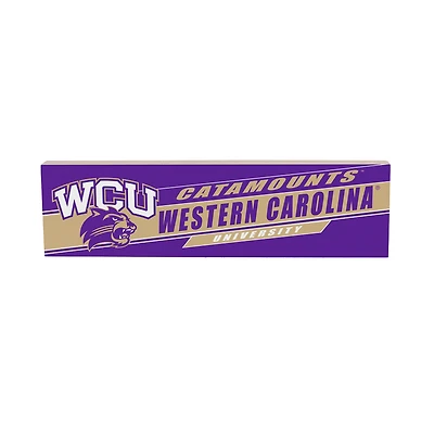 Western Carolina Catamounts 5" x 18" Shadow Logo Wood Mantle Sign