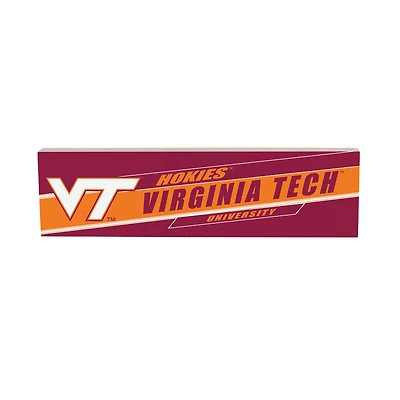 Virginia Tech Hokies 5" x 18" Shadow Logo Wood Mantle Sign