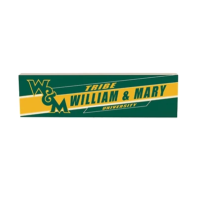 William & Mary Tribe 5" x 18" Shadow Logo Wood Mantle Sign