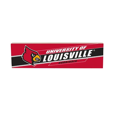 Louisville Cardinals 5" x 18" Shadow Logo Wood Mantle Sign