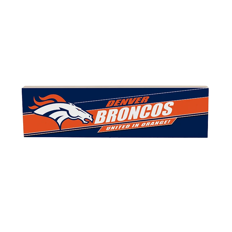 Denver Broncos 5" x 18" Shadow Logo Wood Mantle Sign