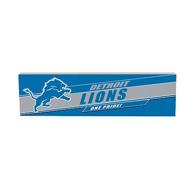 Detroit Lions 5" x 18" Shadow Logo Wood Mantle Sign