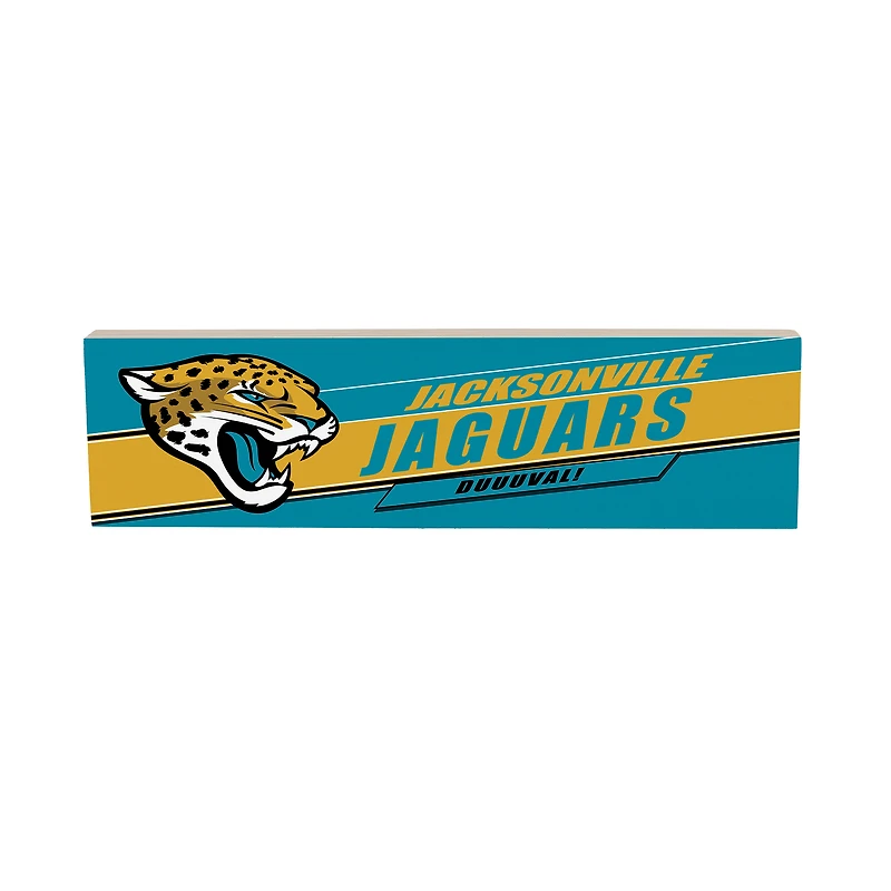 Jacksonville Jaguars 5" x 18" Shadow Logo Wood Mantle Sign
