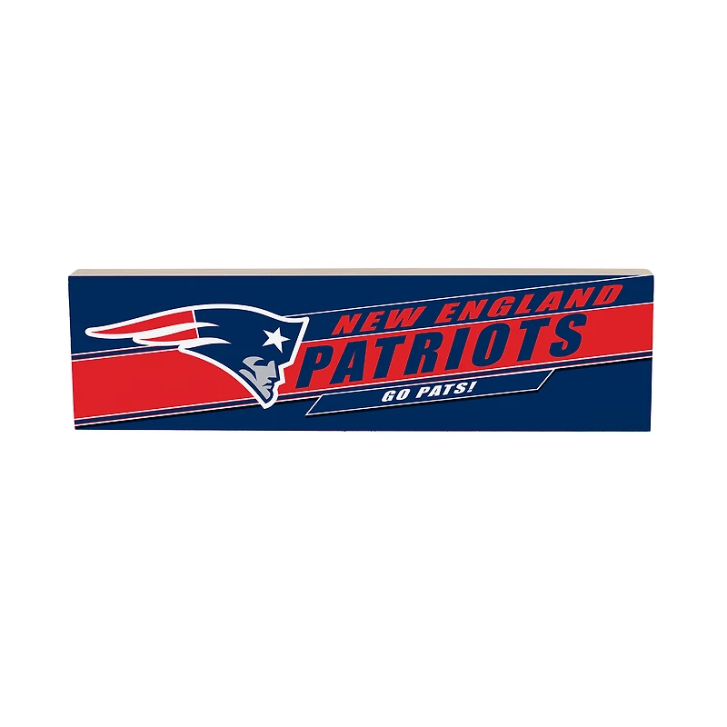 New England Patriots 5" x 18" Shadow Logo Wood Mantle Sign
