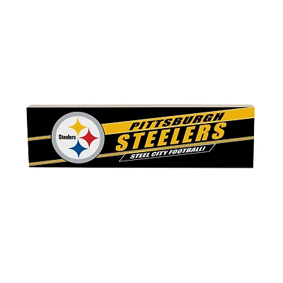 Pittsburgh Steelers 5" x 18" Shadow Logo Wood Mantle Sign