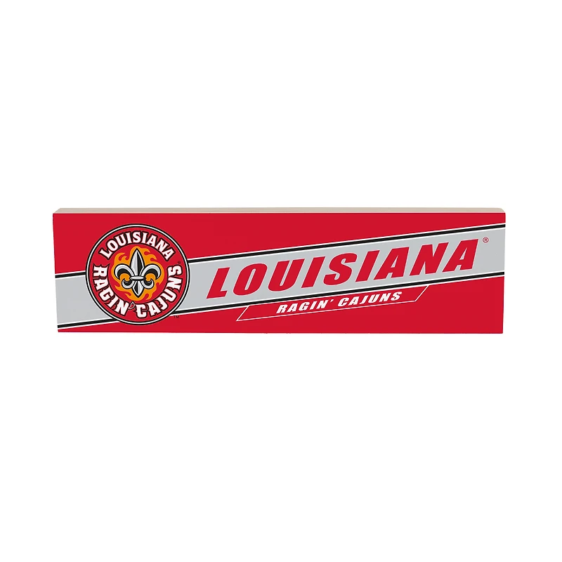 Louisiana Ragin' Cajuns 5" x 18" Shadow Logo Wood Mantle Sign