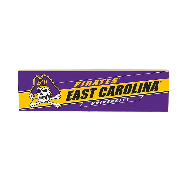 ECU Pirates 5" x 18" Shadow Logo Wood Mantle Sign