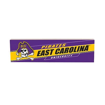 ECU Pirates 5" x 18" Shadow Logo Wood Mantle Sign