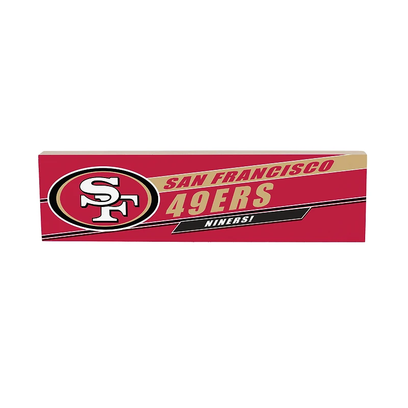 San Francisco 49ers 5" x 18" Shadow Logo Wood Mantle Sign