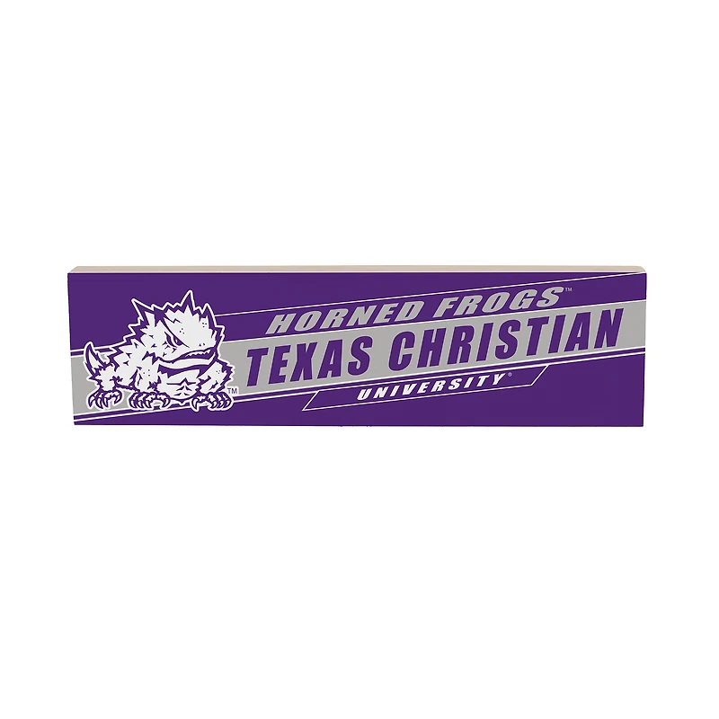 TCU Horned Frogs 5" x 18" Shadow Logo Wood Mantle Sign