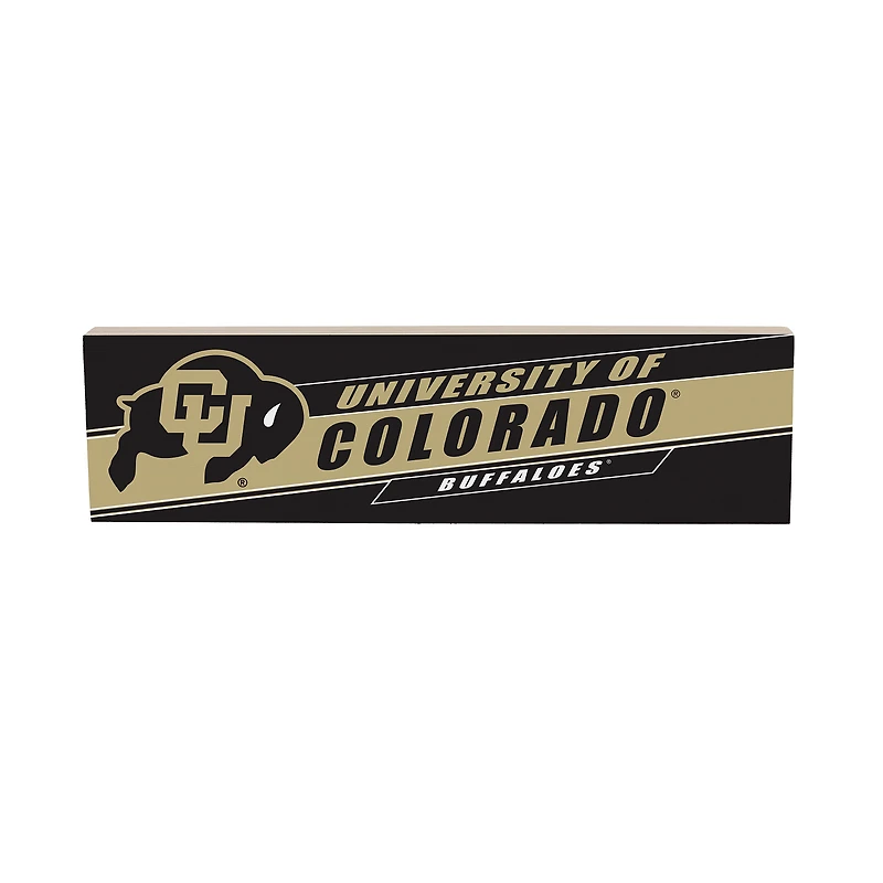 Colorado Buffaloes 5" x 18" Shadow Logo Wood Mantle Sign