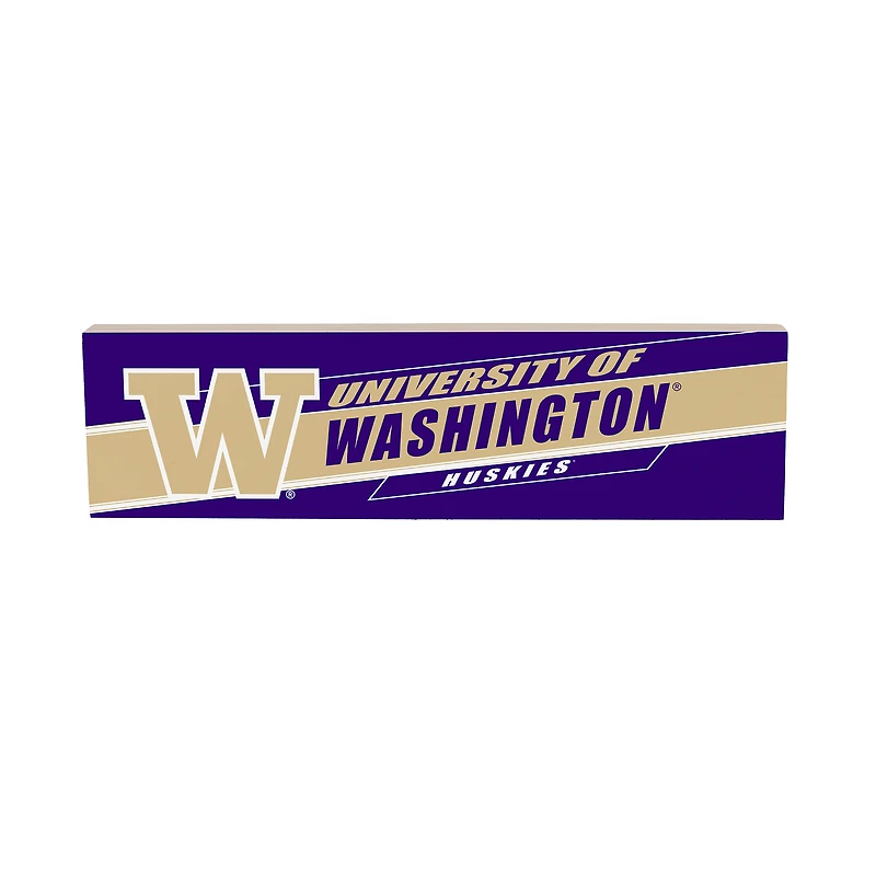 Washington Huskies 5" x 18" Shadow Logo Wood Mantle Sign
